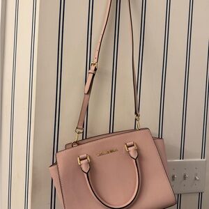 Michael Kors Pink Satchel with Metallic Hardware